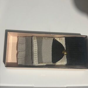 Juicy Couture Black and Gray Knit Beanie Set